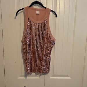 No Boundaries Glittering Pink Tank Top